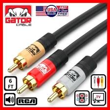 3-RCA Composite Cable Red White Yellow Stereo Audio Video AV TV VCR DVD