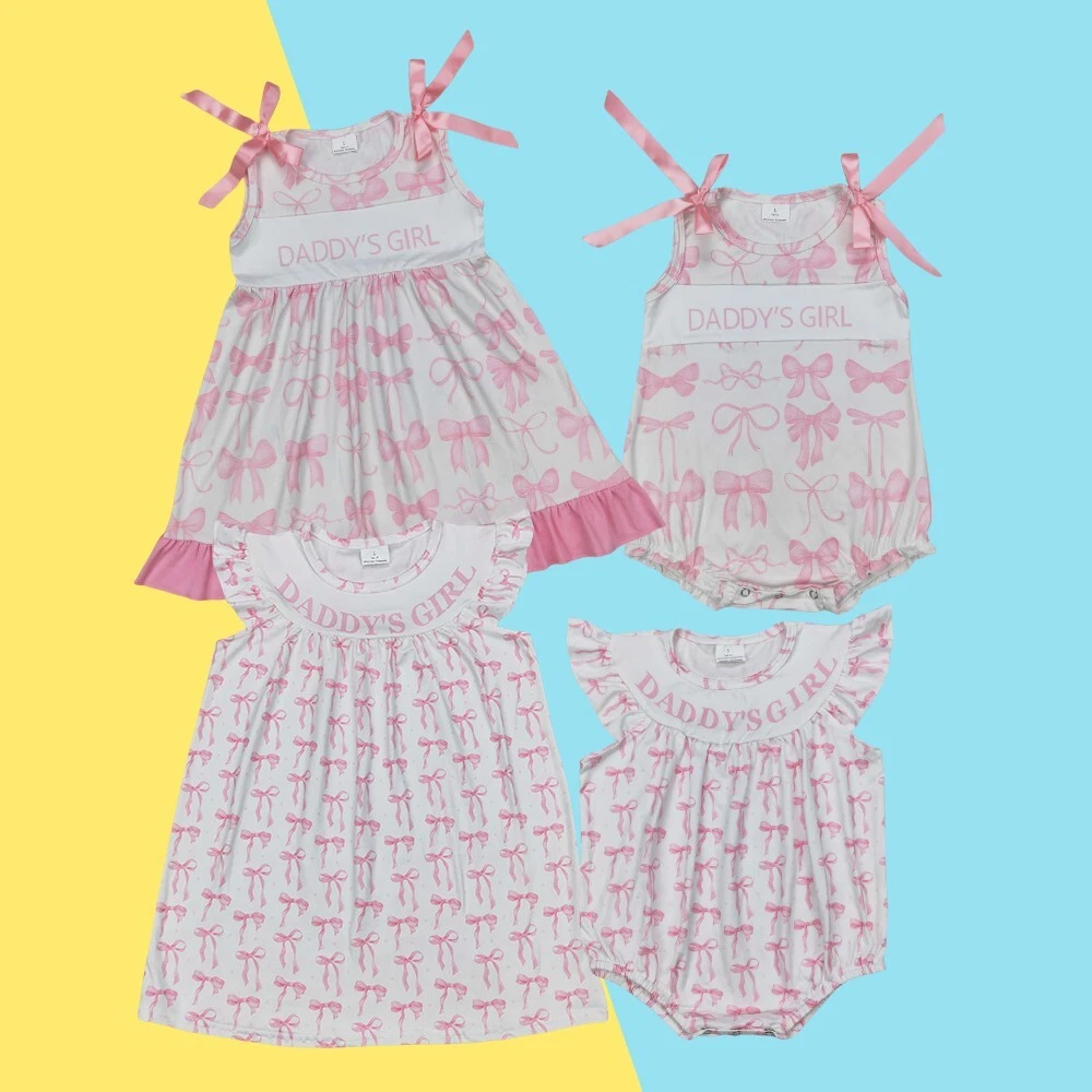 Father's Day Party Wear Daddy's Girl Pink Coquette Sibling Sister Girls Clothing
Opens in a new wind