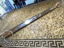 VINTAGE JETSON STREAMLINED STAINLESS & BRASS STEAMING LIGHT NEW WIRING/LED 47"