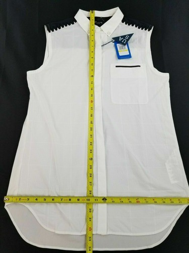 NWT $78 UNDER ARMOUR Women M Sportswear Sleeveless Button Down Tunic Shirt TOP - Picture 5 of 12