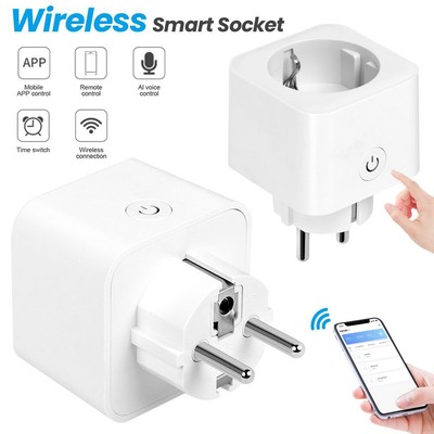 EU Smart Steckdose 16A WIFI WLAN Home Socket Alexa Google Fernbedienung Timer