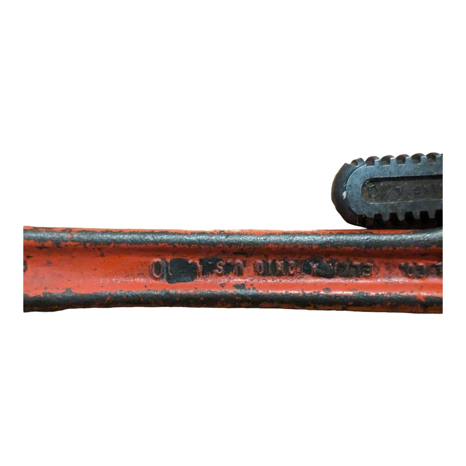Vintage RIDGID Ridge Pipe Wrench 10 Inch #10 Heavy Duty Elyria Ohio USA - Image 4 of 4
