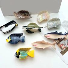 Oversize Marine Animal Hair Barrettes Shark Turtle Acetate Hair Clip DIY Cute