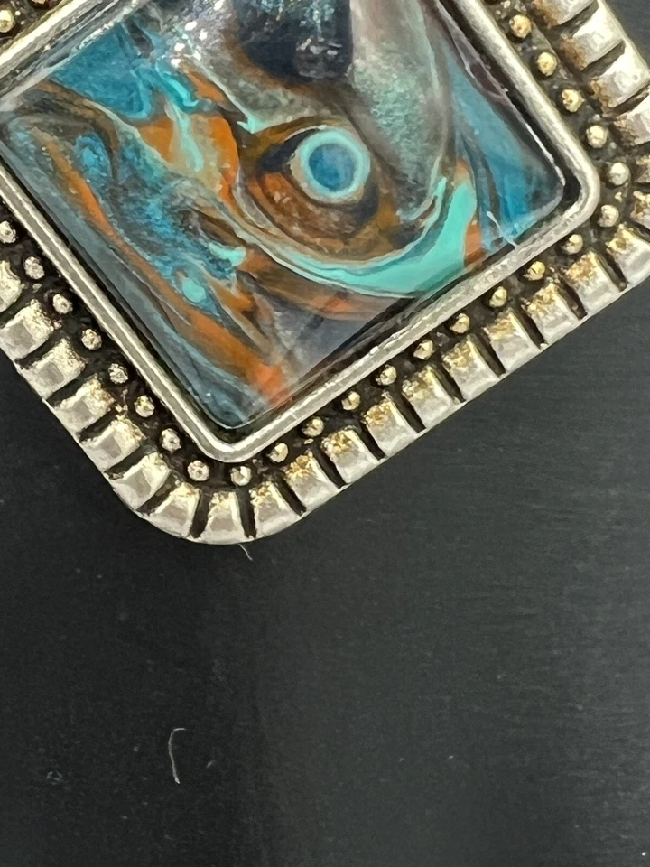 Brazalete Brazalete Ajustable Abulón Seashell Acero Inoxidable Hecho con Resina Foto 4 de 4