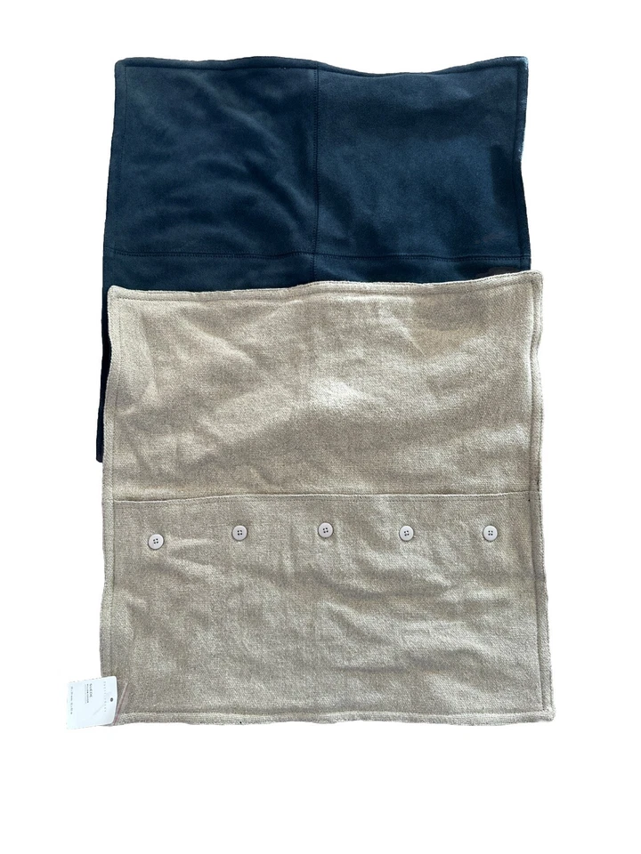 Funda de almohada de gamuza Pottery Barn retazos, gris carbón, cuadrada de 20” - nueva Foto 4 de 4