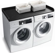 Washer Dryer Countertop with 2 Pack Storage Baskets, Wood Washer and Dryer Count