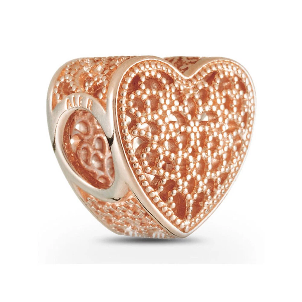 Filigree & beaded heart best sale charm