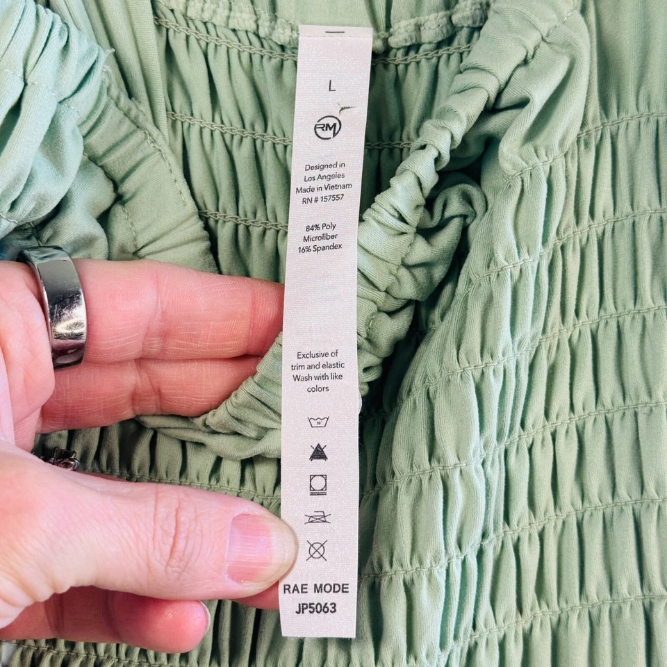 Mono Rae Mode Talla L Verde Calado Pierna Ancha Bolsillos Elastizados Suave Verano Foto 3 de 4