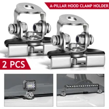 2pcs Pillar Hood Led Work Light Bar Mount Bracket Clamp Holder Offroad Universal