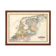 Old Map of Holland 1823 - Vintage Holland Art Wall Decor
