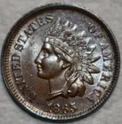 Uncirculated 1865 Fancy 5 Indian Head Cent, Sharp, Highly-Lustrous specimen.
