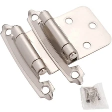 Brushed Nickel Cabinet Hinges Self Closing for Kitchen 25 Pairs