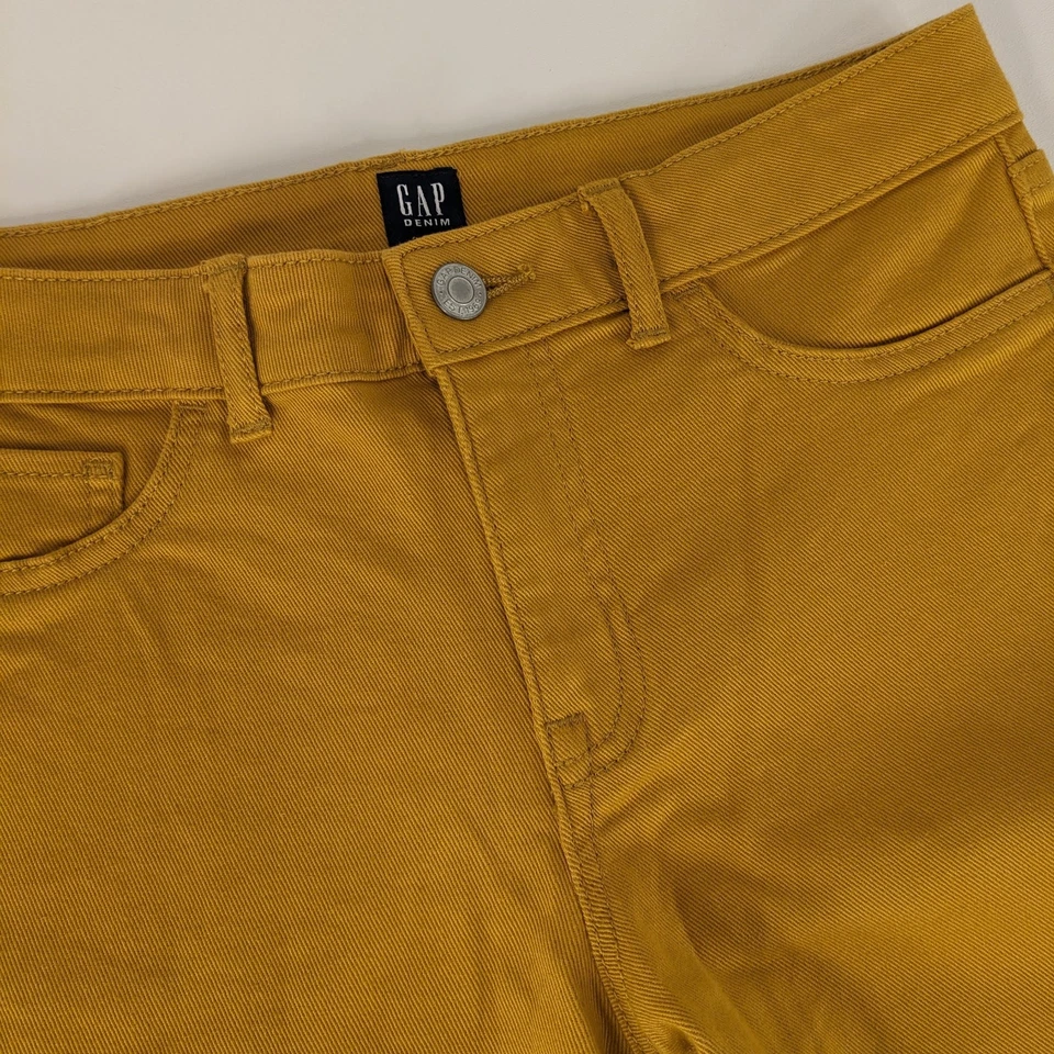 Pantalones de mezclilla elásticos súper ajustados mostaza Gap para niñas talla 16 cintura ajustable Foto 3 de 4