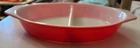 Vintage Pyrex 1 Quart Divided Casserole Dish - Red Friendship - No Lid