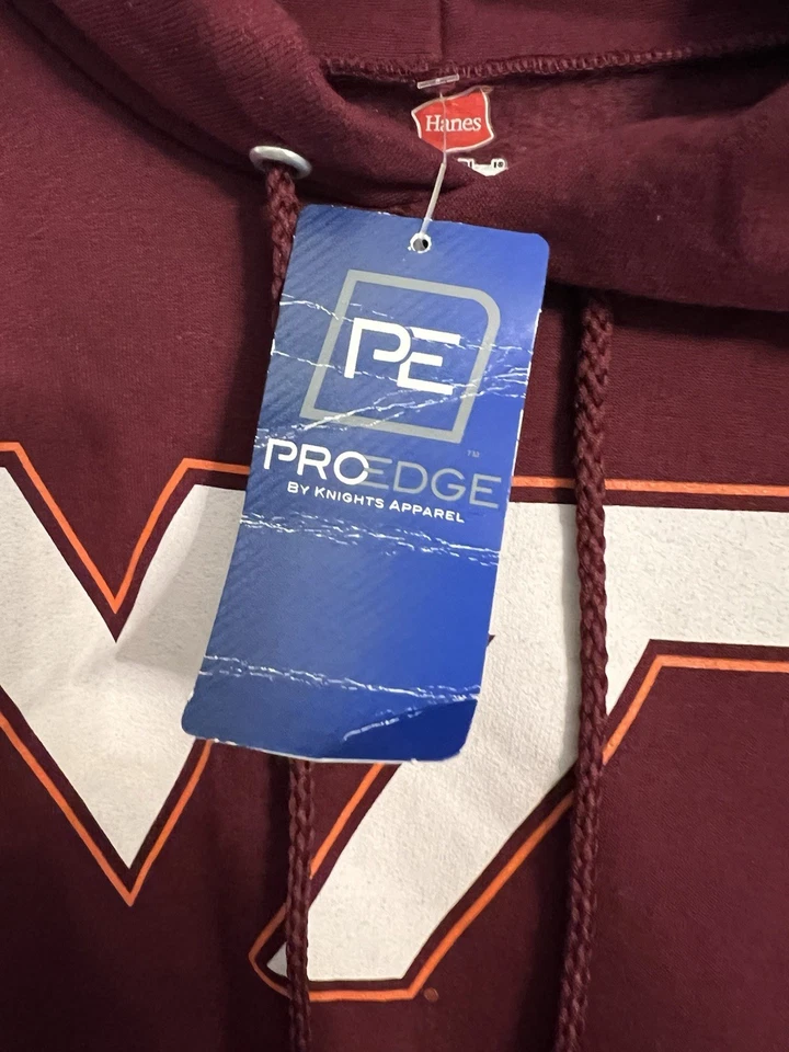 VT Sudadera con Capucha Granate con Bolsillo Frontal y Capucha con Cordón Talla Mediana Por Pro Edge Foto 2 de 4