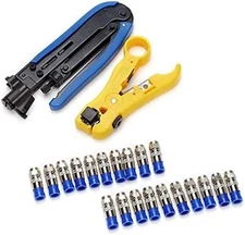 Coax Cable Crimper Compression Tool Kit 20pcs