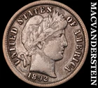 1892 Barber Dime- Very Fine- Scarce Better Date- No Reserve #J8934