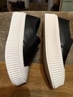 Qupid Black Slip-On Platform Sneakers with White Toe Cap — photo 3