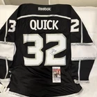 Autographed/Signed Jonathan Quick Los Angeles LA Black Hockey Jersey JSA COA