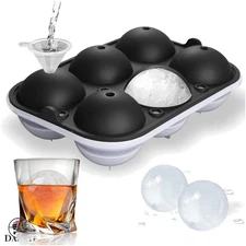 Elegant Ice Ball Maker - 2.5 Inch Silicone Trays for Whiskey & Cocktails