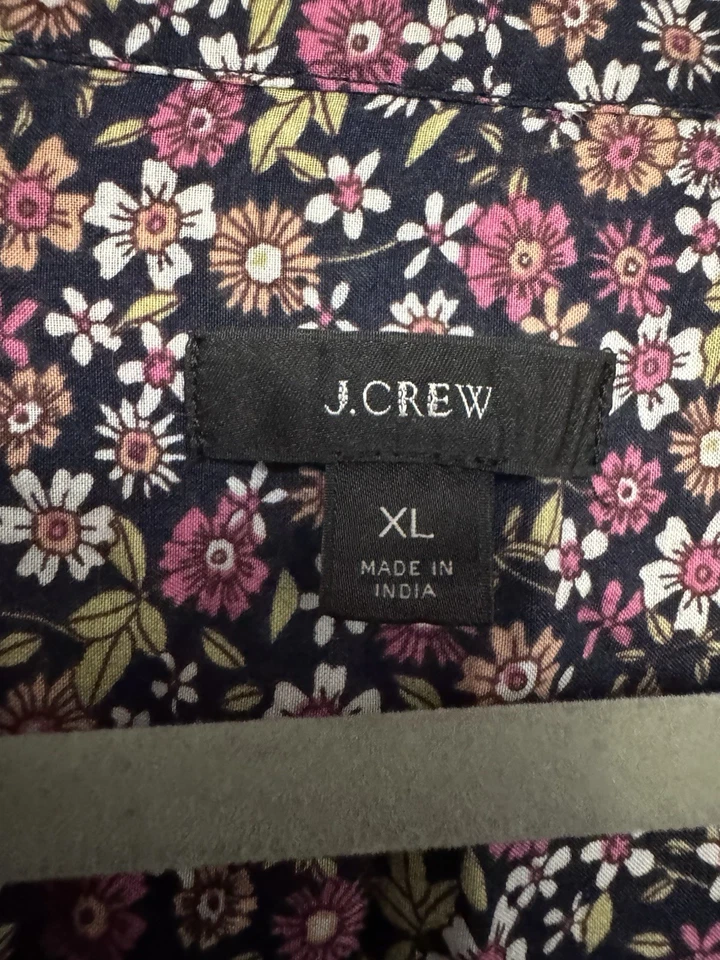 J.CREW WOMEN’S COTTON FLORAL SHIRT LONG SLEEVE DRESS SIZE XL - Image 3 of 4