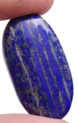 47.50 Cts. Natural Blue Lapis Lazuli Cabochon Certified Gemstone - Photo 1 sur 4