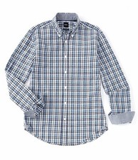 BOSS Hugo Boss Slim-Fit Rod Plaid Long-Sleeve Woven Shirt New