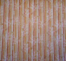 Hoffman Fabric 1 3/8 Yard Kimono Collection Tan Brn Metallic Gold Cotton Vtg A