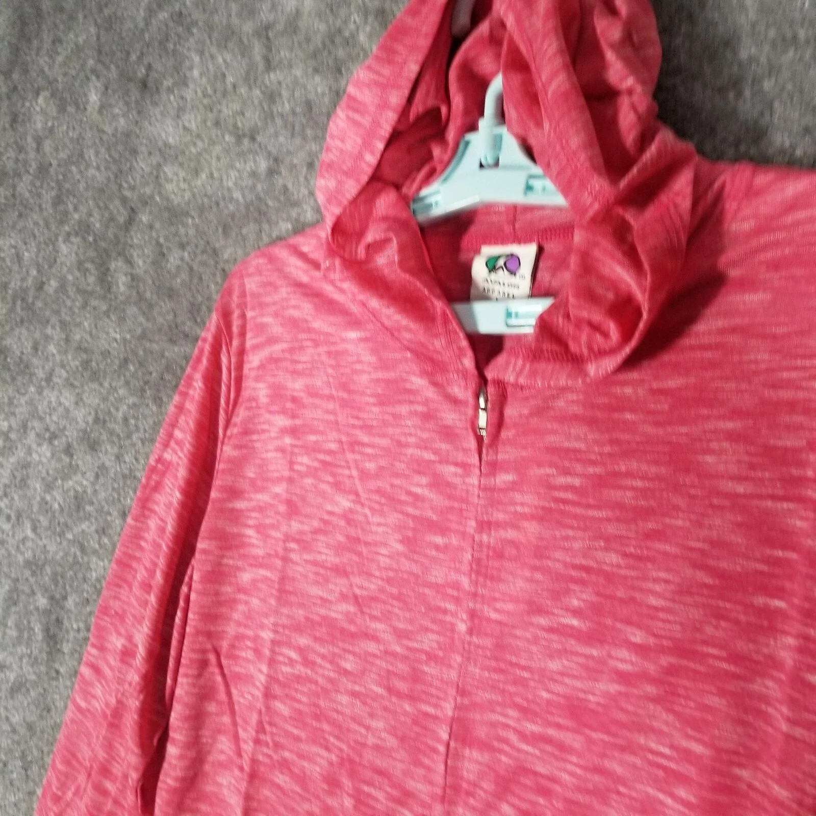 VETEMENTS Felpa con cappuccio Avalon Apparel donna taglia L rossa nuova senza etichette tasche manica lunga full zip casual