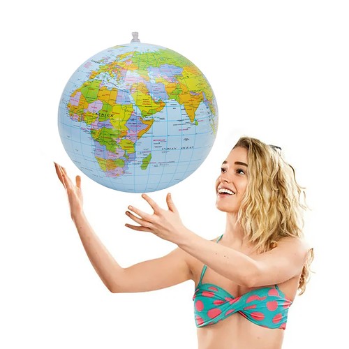 16" Large Inflatable World Earth Globe Atlas Map Geography Beach Ball Toy party - Picture 5 of 11