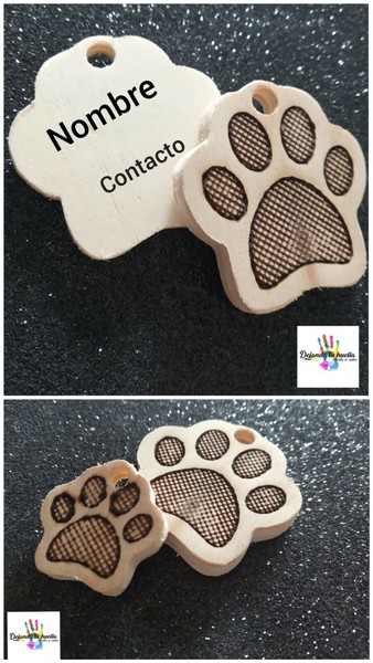 Chapa Huella personalizada para collar perro gato mascota