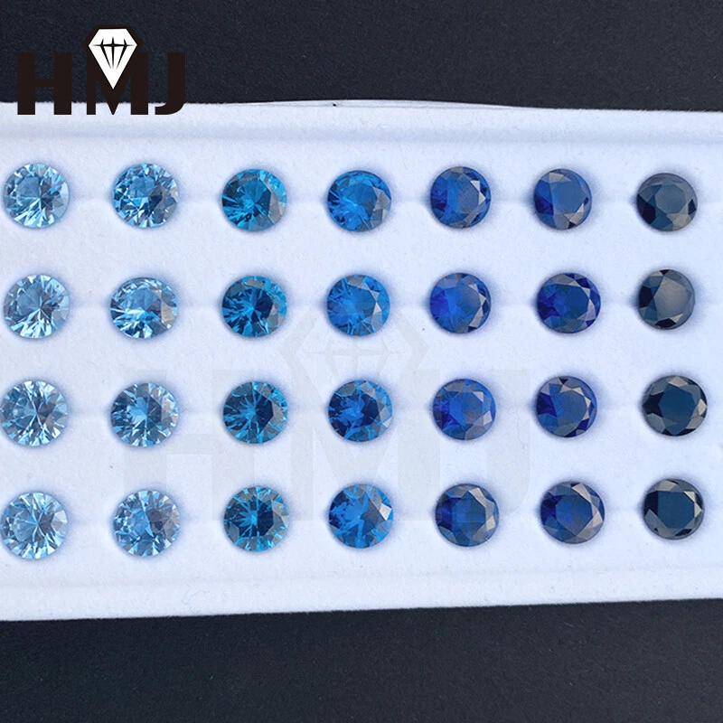 2pcs 3-15mm Blue Spinel Round Loose Gemstone Natural Flawless Certified Jewelry - Image 3 of 4