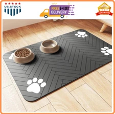 Pet Feeding Mat-Absorbent Pet Placemat for Food and Water Bowl, with Waterproof
