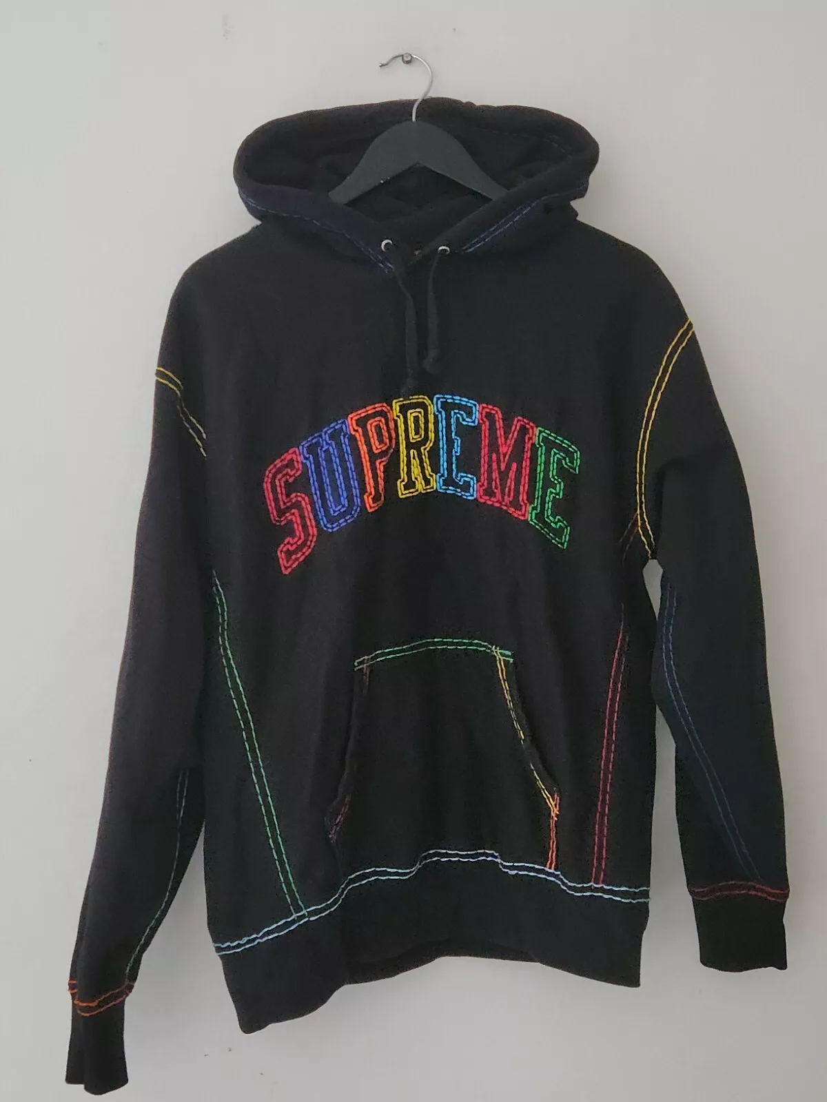 Sweat à capuche FW20 Supreme Big Stitch taille XL sweat à capuche noir