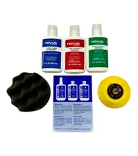 Novus Plastic Polish Kit #1, #2, & #3, 2oz. Bottles w/ Buffing Pad Headlight