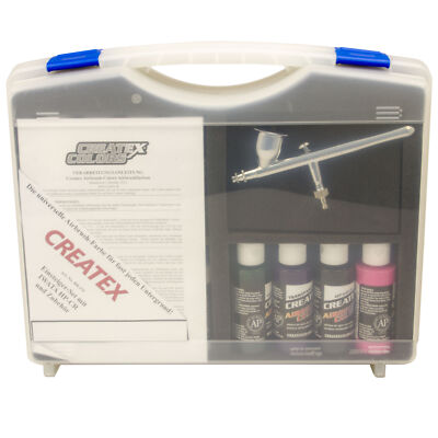 Airbrush Einsteigerkoffer mit IWATA Revolution HP-CR und Createx Farben 800 270