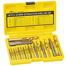 Screw Extractor and Left Hand Drill Bit Set - 18 Piece Easy Out Bolt Extracto...
