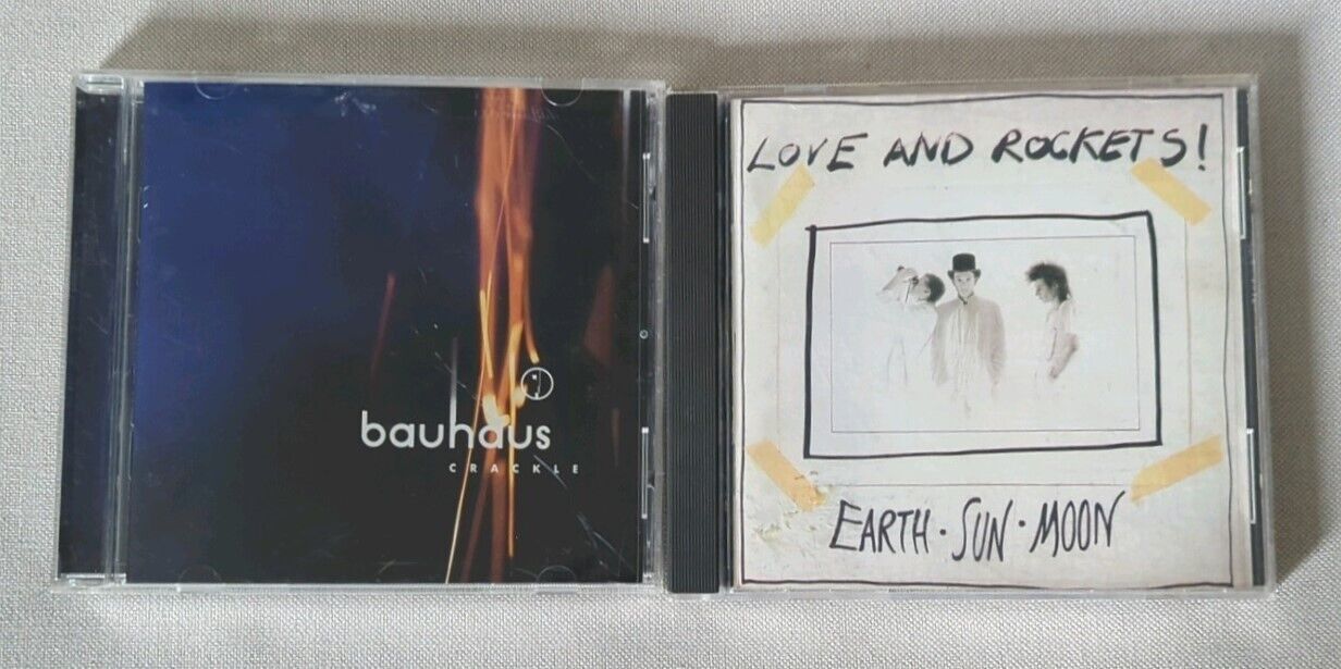 Lot of 2 CDs: Earth, Sun, Moon by Love and Rockets + Crackle by Bauhaus