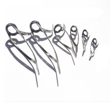 6 pezzi vintage canna da pesca occhi guide linea anelli 3-14mm dia kit di