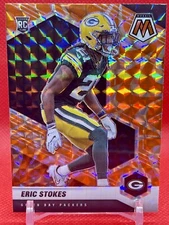 Eric Stokes 2021 Panini Mosaic #347 Reactive Orange Prizm RC Packers 🔥🔥🔥