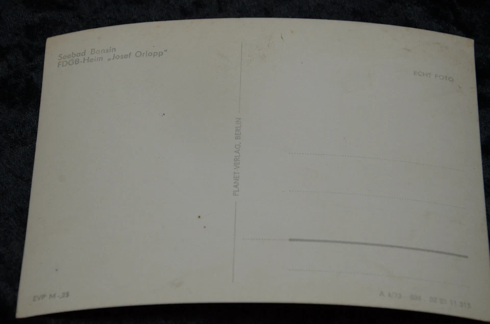 53719 AK FDGB Ferienlager Ferienheim Seebad Bansin Josef Orlopp 1973 - Bild 2 von 2