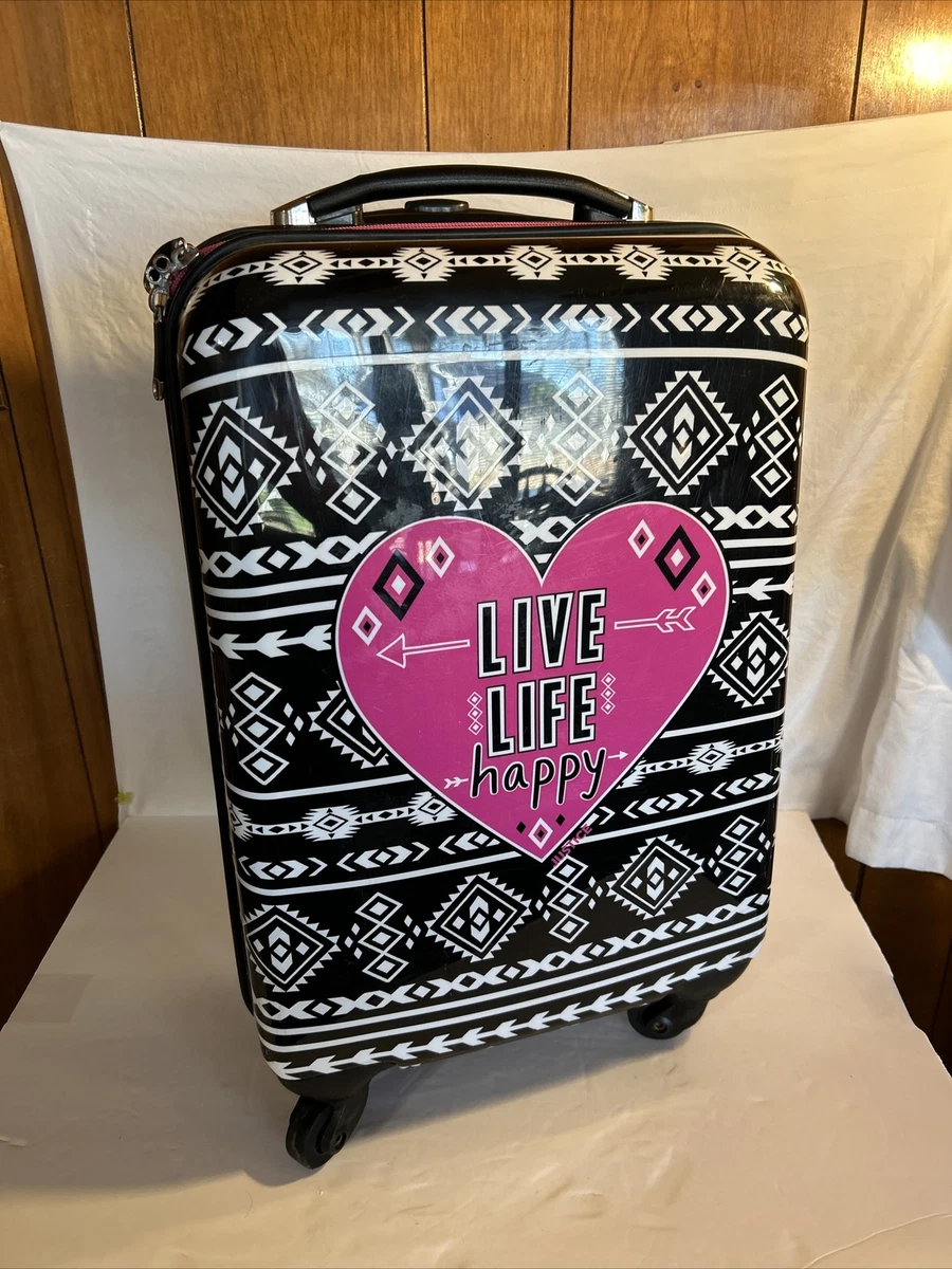 Justice Suitcase Black Girls Rolling Hard Shell Southwest Print Heart Carry On