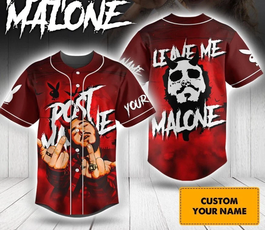 Post Malone Leave Me Alone Personalized Baseball Jersey