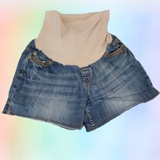 Y2k Get Used by Lexi Maternity Jorts Jean Distressed Shorts Sz Large T44
