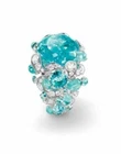 31.58 TCW Simulated Blue Paraiba Tourmaline & White Sapphire Women's Bride Ring
