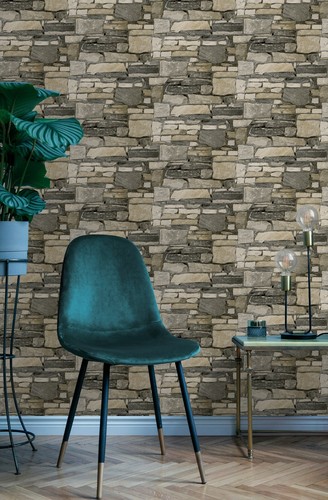 NUEVO Realista Efecto 3D De Colección Efecto Ladrillo Piedra Rústica Gris Rojo Papel pintado - Imagen 17 de 21