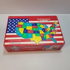 Vtg General Box Company Pencil Box The United States Of America & US Territories