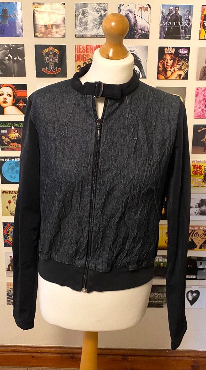 ジャケット・アウター Cop Copine archive fleece jacket 90s 00s Vintage 90's Y2K archive Cop copine denim jacket blue black fleece