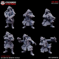 x10 Sci-Fi Pistol Infantry - Kyoushuneko Miniatures Shi Gun Tai Death Korps