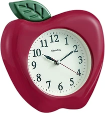 Wall Clock 3D Apple Home Kitchen Decorative Novelty Design Analog Display NEW